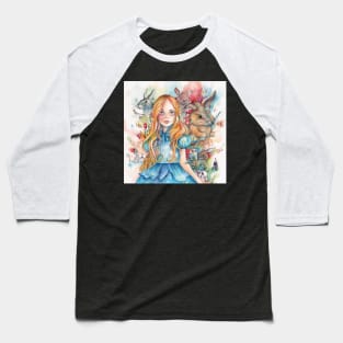 Alice in Wonderland Portrait Baseball T-Shirt
